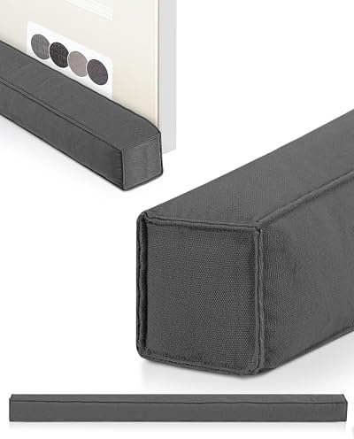 Beautissu Zugluftstopper für Türen und Fenster Haustür Kältestopper | 130cm Anthrazit Stoff Wärmeschutz & Kälteschutz Türluftstopper Windstopper Tür Türdichtung Zugluft Stopper Marin