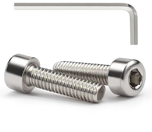 BieMian Zylinderschrauben, Innensechskant Flachkopfschrauben Edelstahl A2 V2A mit 3mm Inbusschlüssel, Vollgewinde Präzisionsschraube (M3x8)