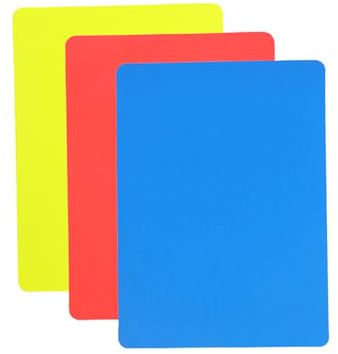 Fußball-Schiedsrichterkarten – Warn-Schiedsrichterkarten, Rot-gelb-blaue Karte, 3-teilig, Gut Sichtbares Professionelles Schiedsrichter-Werkzeug Für Damen Und Herren, Schiedsrichter, Hockey, Volleybal