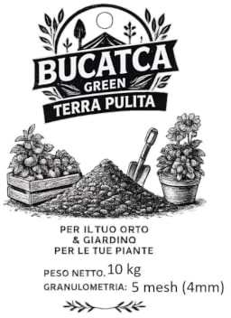 BUCATCA GREEN - Terriccio Naturale per Giardino e Orto, Terra naturale 5 MESH/4 MM