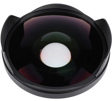 Picysa Fischaugenobjektiv, 72 mm, 0,3 x Weitwinkel, Fischaugen-Kamera, 72 mm, Metallkonstruktion, hohe Auflösung, lange Feldtiefe, mit Abdeckung für Camcorder