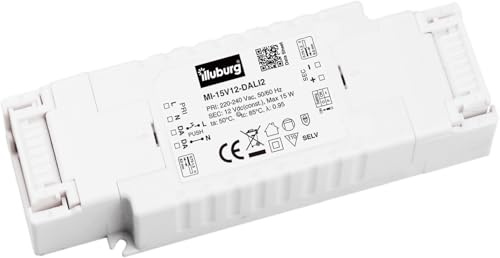 illuburg Trasformatore LED 12V 15W Dimmerabile DALI PUSH per Faretto Osram Philips GU5.3 MR16 LED Alimentatore Driver Power Supply