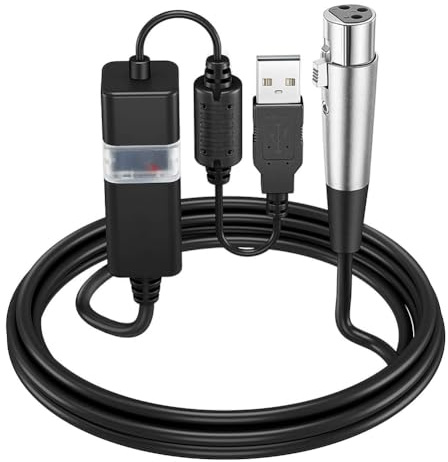 Tuidzljd XLR to USB Cable Recording Cable USB to XLR Female Microphone Cable USB to XLR Coaxial Cable Adapter Cable
