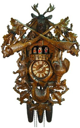 August Schwer Kuckucksuhr Jagdstück antik