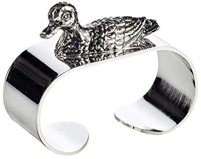 EDZARD 4er Set Serviettenring Ente, edel versilbert, Länge 5 cm