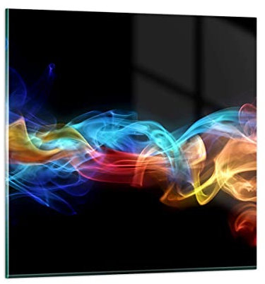 Bilder auf Glas 70x70cm Glasbild Abstrakt luft bunt figur Groß Wanddeko Bild im Glas Schlafzimmer Küche Deko Wandbilder Dekoration Wohnzimmer Modern Wall Decor Wand Kunstdruck Art GAC70x70-2171