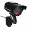 JUSTOP Caméra de vidéosurveillance factice pour intérieur/extérieur étanche avec lumière LED solaire ou batterie – Noir