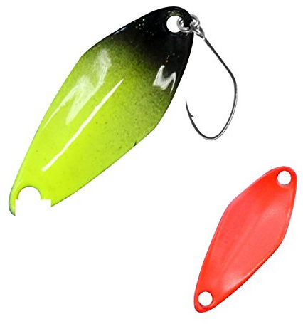 FTM Spoon Tremo 2, 9cm - Forellenblinker zum Ultra Light Angeln auf Forellen, Forellenköder zum Spinnangeln, Spinnköder, Blinker, Farbe:gelb-schwarz/orange, Gewicht:2, 3g