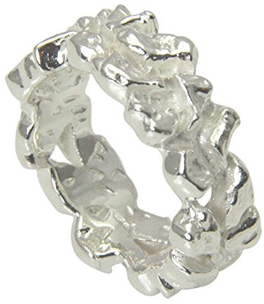 massiver Nugget Ring Goldschmiedearbeit - 8 mm Breite (Sterling Silber 925) Damen Herren