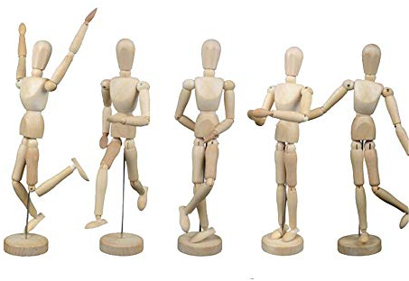 Schaufensterpuppe aus Holz, vollständig verbunden, bewegliche Puppe zum Skizzieren, Malen, Künstler, Cartoon-Figuren, Action – DIY-Puppe (12 cm)