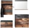 trendteam smart living - Indy - Garderoben-Set (Sitzbank + Garderobenpaneel + Kommode + Wandspiegel) - Graphit Grau/Alteiche - (BxHxT) 185 x 192 x 37 cm - rustikales Design