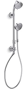 KOHLER 76471-G-CP Awaken 1.75 GPM Retrofit Shower - Includes Shower Head, Hand Shower, Slide Bar and Hose, Polished Chrome