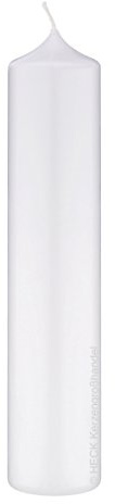 Laternenkerzen Weiß, Größe 40 x 10 cm, deutsche Qualitäts Kerzen, Rußfrei
