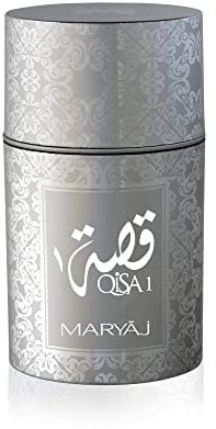 Qisa 1 Perfume for Men by Maryaj | 50ml Eau De Parfum Men | Oriental Long Lasting Luxury Fragrance with Lemon, Saffron, Rose, Musk, Vanilla Perfume & Amber Accord | Woody Travel Aftershave Men
