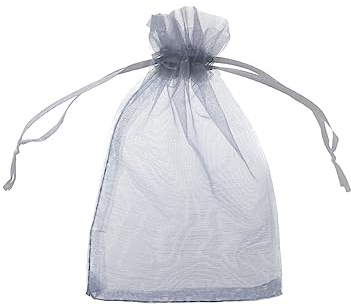 100 x Organzabeutel Verschiedene Größen, große Farbauswahl, Organzasäckchen Geschenkbeutel Geschenkverpackung (Silber, 10 x 15 cm)