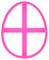 LissieLou Mini Easter Egg with Bow Easter Cookie Cutter Fondant Icing Stamp Embosser - Pink