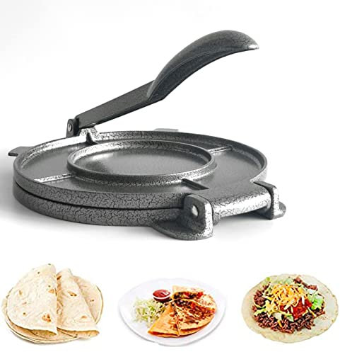 6.5In Tortilla Press Maker Cast, Iron Corn Tortillas Dough Pressing Tools Non Stick, Tortilla Machine Bakeware Tool Kitchen Supplies, Tacos Mold Machine for Kitchen Making Tortillas Biscuits
