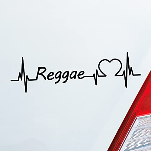 Hellweg Druckerei Auto Aufkleber Reggae Puls Herzschlag Fun Sticker Heckscheibenaufkleber Autoaufkleber