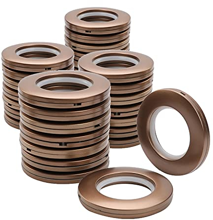 Kinsinder 32 Stück Vorhang Ösenringe, Ösen für vorhänge, Silber Vorhangringe 40mm Innendurchmesser Gardinen Ösen für Fenstervorhang, Duschvorhang, Wohnaccessoires Deko (Kaffee)