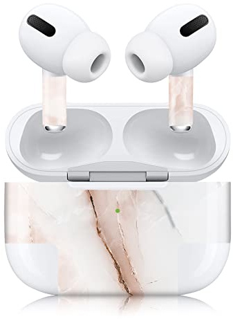 Finest Folia Aufkleber Set kompatibel mit Apple AirPod Pro kabellose Bluetooth Kopfhörer und Ladecase Vinyl Folie Skin Design Cover passgenau R190 (Pro, 18 Marmor Bicolor)