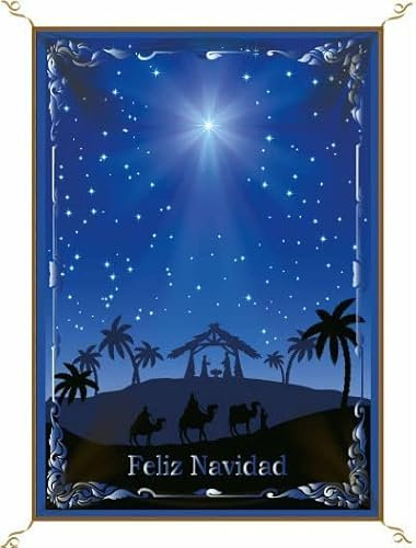 Porras E&B | Balconera de Navidad paisaje Reyes Magos van a Belén a ver al niño Jesús | Dios ha nacido | Celebra la Navidad