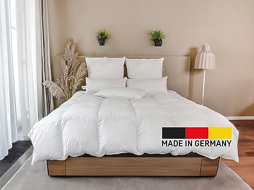 BEFA NATUR Daunendecke Winter 155x220 cm | 90% Daunen & 10% Federn | atmungsaktiv & pflegeleicht | Allergiker geeignet (NOMITE) | Tierwohl zertifiziert (DOWNPASS) | OEKO-TEX Klasse 1 | Made in Germany