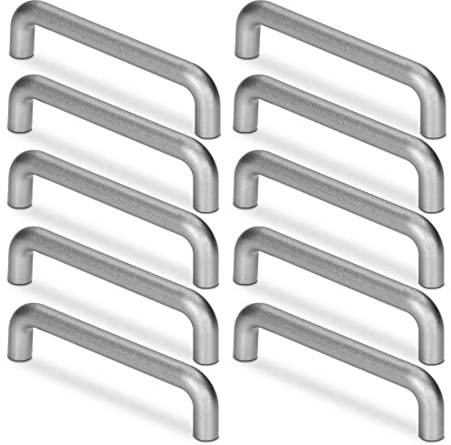 Mavö 10 Stück Schubladengriff Möbelgriff 96mm Lochabstand, Griff für Möbel Kunststoff Chrom matt Odysy