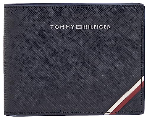 Tommy Hilfiger Herren Portemonnaie Central Mini Cc Wallet aus Leder, Blau (Space Blue), Onesize