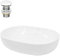ECD Germany Design Waschbecken Waschtisch 600 x 420 x 145 mm inkl. Ablaufgarnitur für Waschbecken ohne Überlauf - Keramik Weiß Aufsatzbecken Aufsatzwaschbecken Waschschale Aufsatzwaschtisch Spülbecken