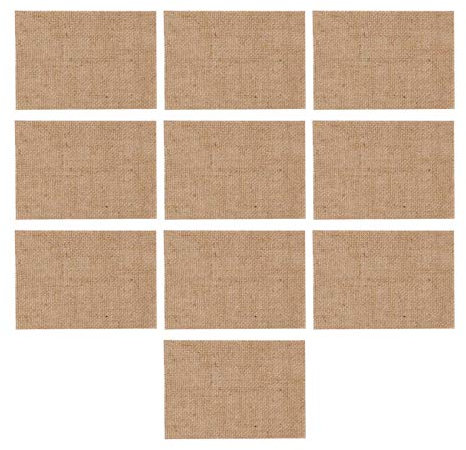 - J Lot de 10 sets de table en toile de jute naturelle