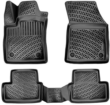 fussmattenprofi.com 3D Gummimatten Set für Renault Megane 4 Limousine Baujahr ab 2016 | Extra Hoher 5cm Rand Allwetter Auto Fussmatten I TPE Geruchlos rutschfest Fußmatten Zubehör