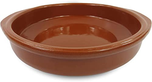 Cazuela de Barro/Apta Para el Horno/Gas/Lavavajillas/Cazuela Redonda de Barro/Hecha en España Varios Tamaños (20cm)