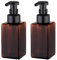 Apstaqeoo Foaming Soap Dispenser, 2Pcs 450ml Hand Soap Dispenser Refillable Foam Soap Liquid Pump Bottles Empty Plastic Shampoo Body Wash Container for Bathroom, Kitchen, Hospital, Clinic (Brown)