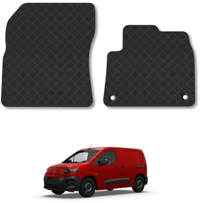 Peugeot Partner (2018+) 3mm Rubber Car Mats | Tailored Fit Durable Floor Mats Full Coverage Protection Waterproof Accessories Easy Clean Anti Slip Made in the UK