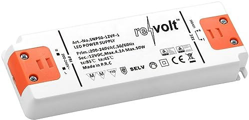 revolt Trafo: LED-Transformator für 230 V (AC) zu 12 V (DC), unterstützt bis 75 Watt (Netzadapter 220v auf 12V, Ledtrafo, Lichtschlauch)