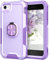 Knoowcase for iPhone SE 2020 Case iPhone 8 Shockproof SE 2022 Phone Case iPhone 7 Ring Military Grade Full Protective TPU Bumper Hard PC Back Cover Built-in Magnetic Kickstand Car Mount Case, Purple