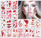 30 Blatt Halloween Tattoo Narben, Halloween Temporäre Tattoo Aufkleber, Halloween Tattoos, Wasserdicht Schminke Gesicht Narben Horror Wunden Aufkleber Vampir für Erwachsener Kinder Makeup Gefälschten