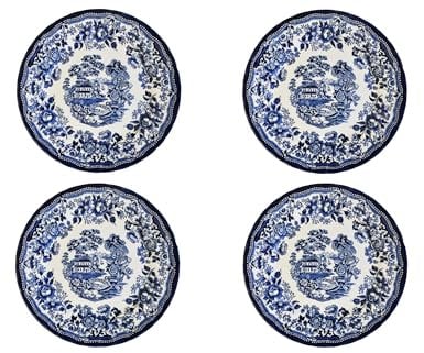Churchill New Royal Wessex Tonquin Blue Chelsea 10 Dinner Plate - Set of 4, Made in England, TONB00111