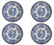 Churchill Royal Wessex Tonquin Chelsea Lot de 4 assiettes plates Bleu 25,4 cm