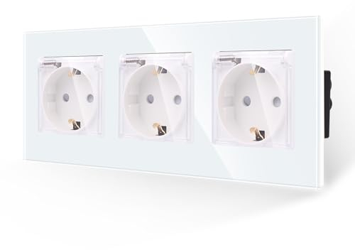 JIMEIDA Enchufe en blanco, 16 A, cristal, con tapa impermeable, 228 x 86 mm, 250 V, 1 compartimento