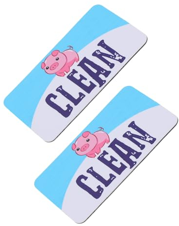 PRETYZOOM 2piezas Magnéticos De Cartoon para Lavavajillas Señal Limpio- Magnética Doble Cara