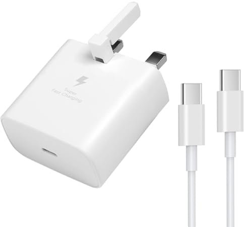 LIANSUM 25W Samsung Galaxy Fast Charger USB C Plug, and Cable for Galaxy S24 S21 Ultra, S22,A54,A53,A52,A51,S21+,S23 Ultra,A34,A33,Charging Cord White