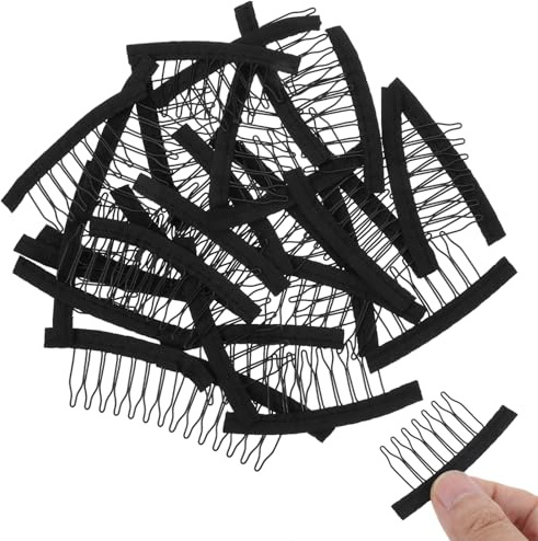 GEEHUA 30 Stück Perücken Wig Clips, 7 Zahn Perücken Zubehör Perückenclips mit Stahlzähnen und Stoff zum Herstellen von Perückenkappen Perückenzubehör Werkzeug für Perücken und Wig Cap