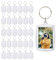 50 PCS porte-clés transparents avec cadre photo, en acrylique, forme rectangulaire, convient pour les cadeaux pour la famille et les amis, Transparent