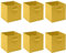 Homullel Foldable Storage Cubes Set of 6, Fabric Storage Boxes, Closet Storage Drawers Storage Organizer for Clothes (Band, Yellow)