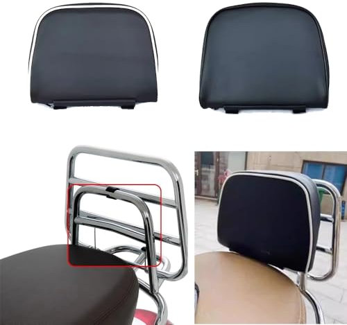 Coussin de Dossier Arrière en PU, Dosseret Passager pour Porte-bagages de Moto Compatible avec Vespa GTS300 GTV Primavera Sprint 150 GTV300,Sissy Bar Dossier Coussin Pad (Blanc)
