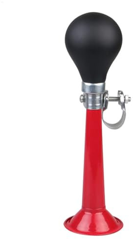Cycling Classic Air Horn 2.2 inch Metal Bike Horn Traditional Portable Cycling Bicycle Hooter Bugle Trumpet Squeeze Rubber Bulb for Most Bicycles Recreational vehicles (red)
