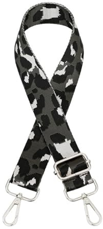 Anevous Taschengurt,Verstellbar Schultergurt für Taschen 75-130cm mit Karabiner,3,8cm Breit Leopard Muster Schulterriemen Trageriemen,Umhängegurt DIY Zubehör für Damentasche Handtaschen,Schwarz