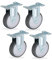 Relaxdays Bockrolle, 4er Set, 100mm, Traglast 400 kg, TPR, Stahlplatte, Kugellager, spurlos, schalldämpfend, grau/silber