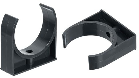 sourcing map 2Pcs PVC Water Pipe Clamps Clips, U-Shaped Tubing Hose Buckles, Irrigation Tube Holder for 75mm OD for TV Trays Tubing Hose Hanger Support Tubing, Black
